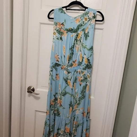 Lucky Brand Tropical Print Felice Sleeveless Midi Dress Size XL - Picture 7 of 9